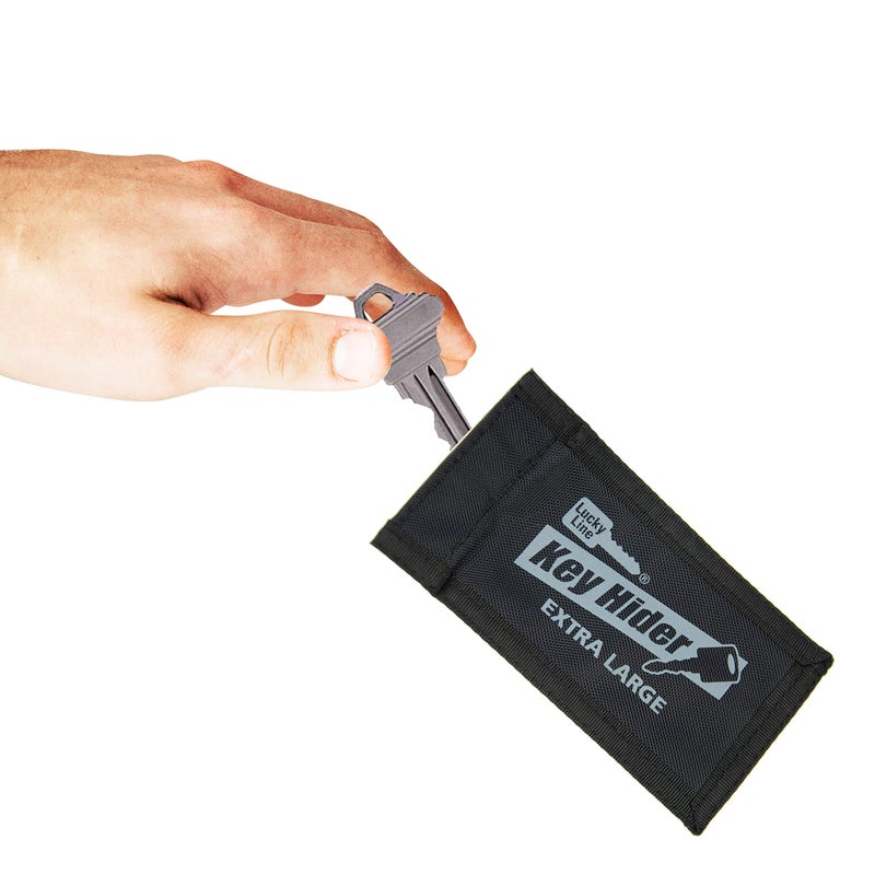 Lucky Line Key Hider Pouch, Velcro Nylon Adhesive, Extra Large (91301),Black - Image 2